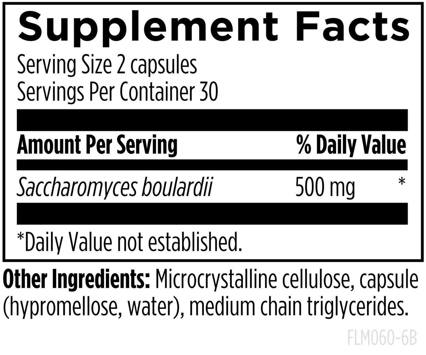 FloraMyces - 60 capsules Supplement Facts panel
