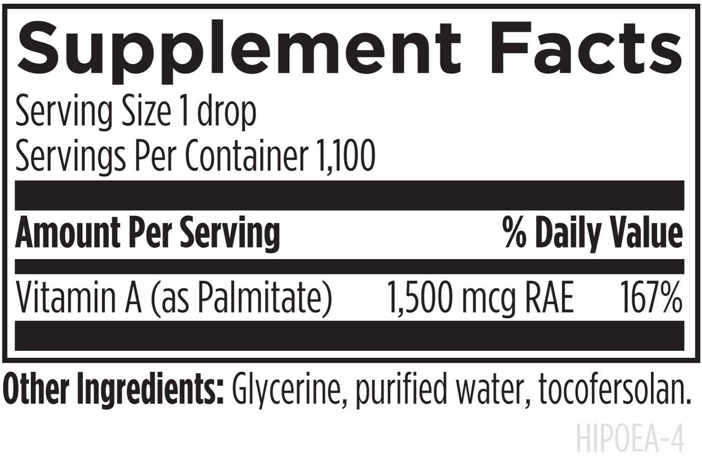 Hi-Po Emulsi-A - 1 fl oz Supplement Facts panel