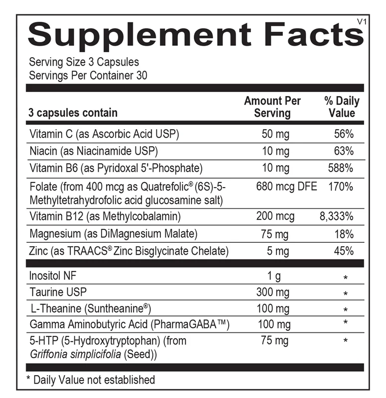 Cerenity — Supplement Facts