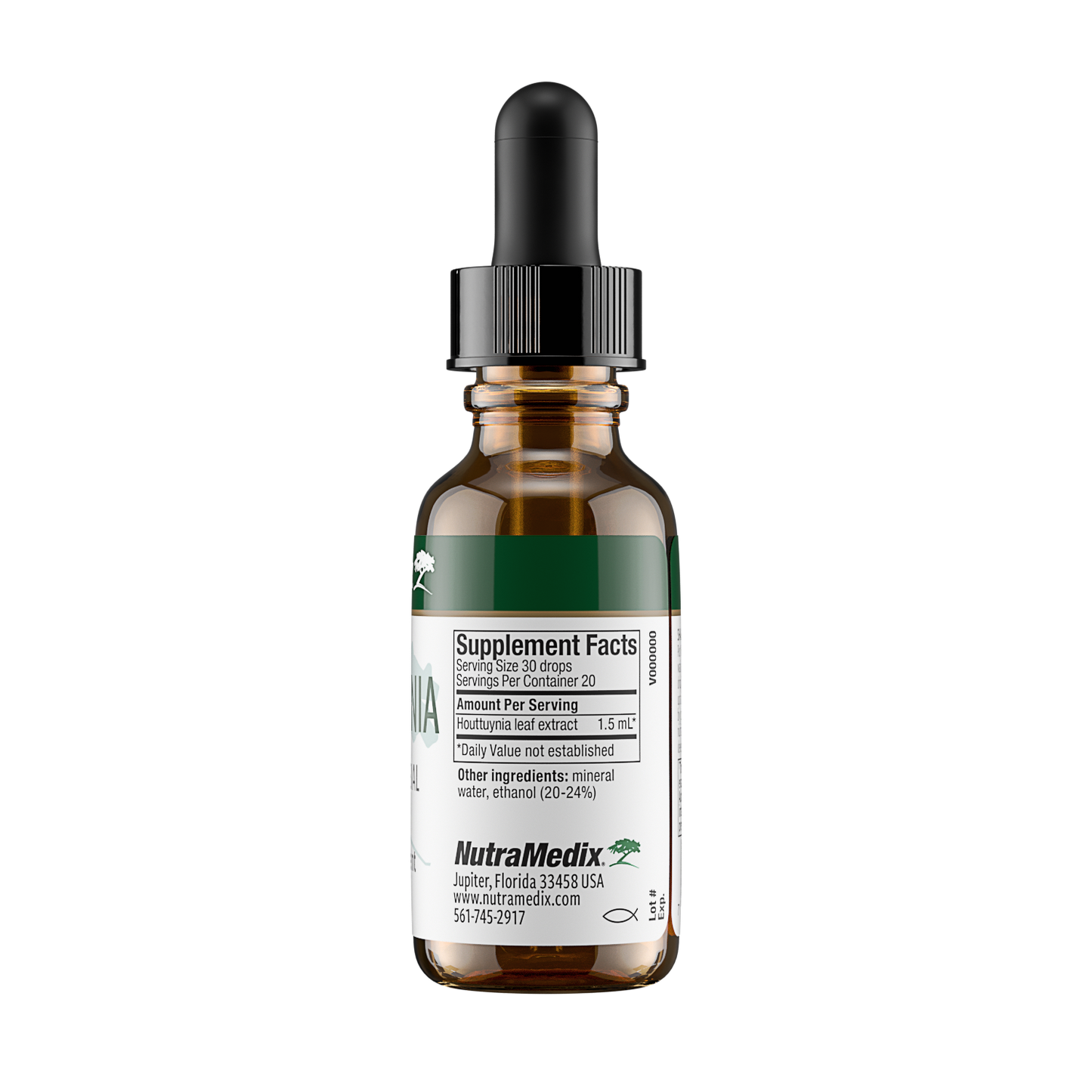 NutraMedix Houttuynia - 1 oz supplement facts