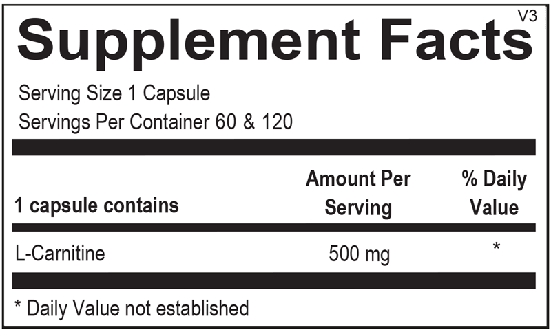 L-Carnitine — Supplement Facts