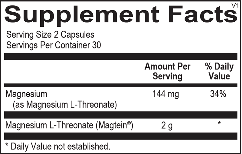 Mag Threonate — Supplement Facts