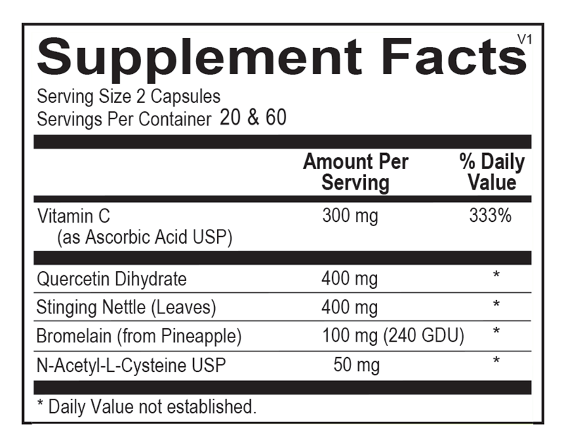 Natural D-Hist — Supplement Facts