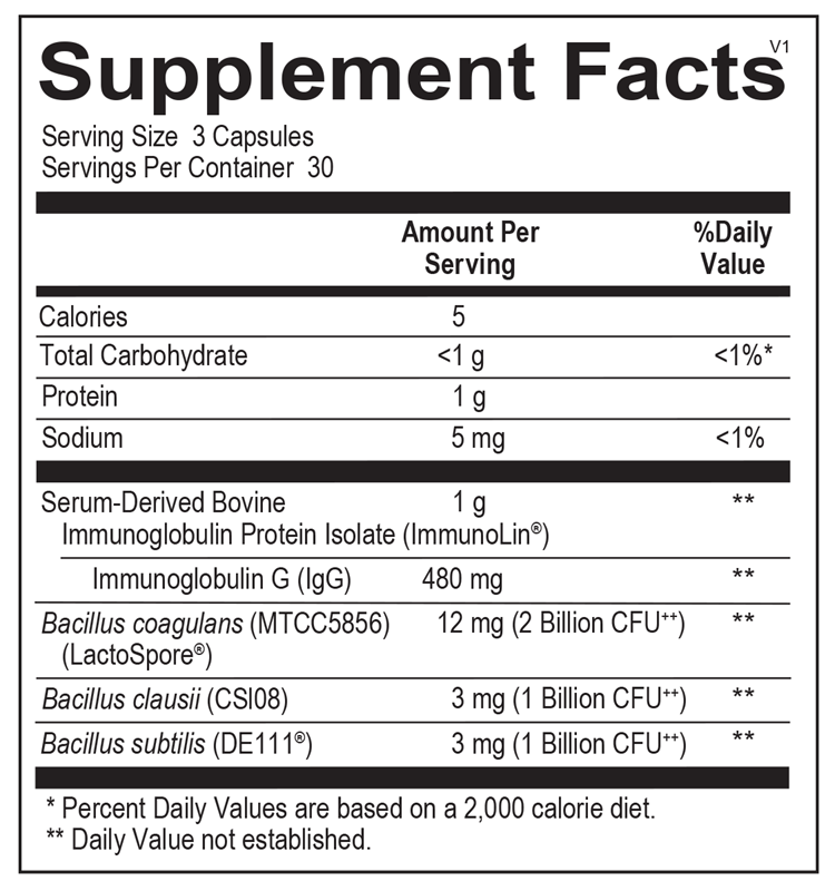 Ortho Spore IG — Supplement Facts