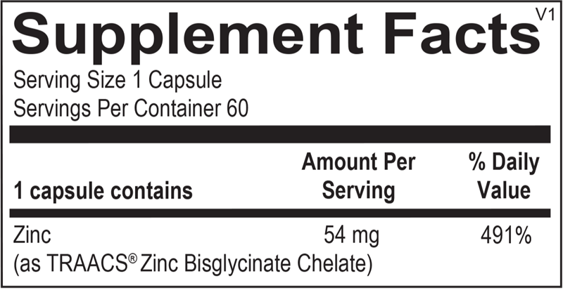 Reacted Zinc — Supplement Facts