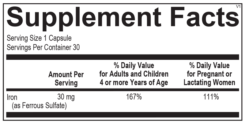 TruFerra Iron — Supplement Facts