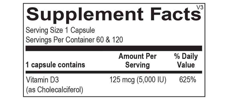 Vitamin D3 5,000 IU — Supplement Facts