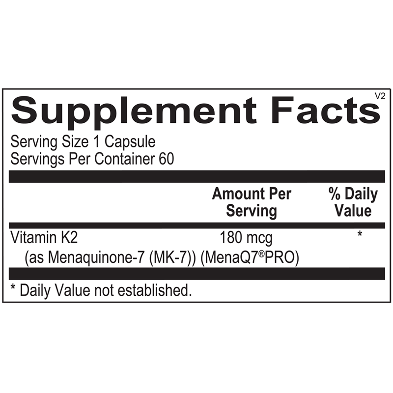 Vitamin K2 180 mcg — Supplement Facts